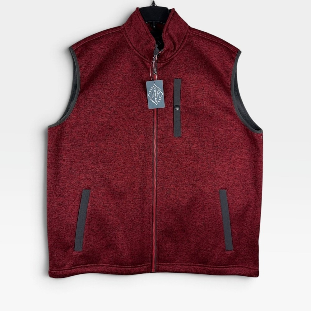 St. John's Bay Performance Vest Mens XL Biking Red Windproof Water Resistant NWT